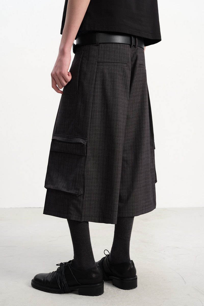 Plaid Cargo Capri Pants