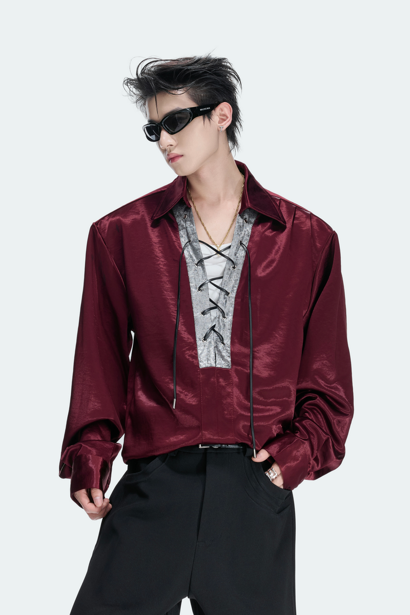 Cross Strap Satin Shirt