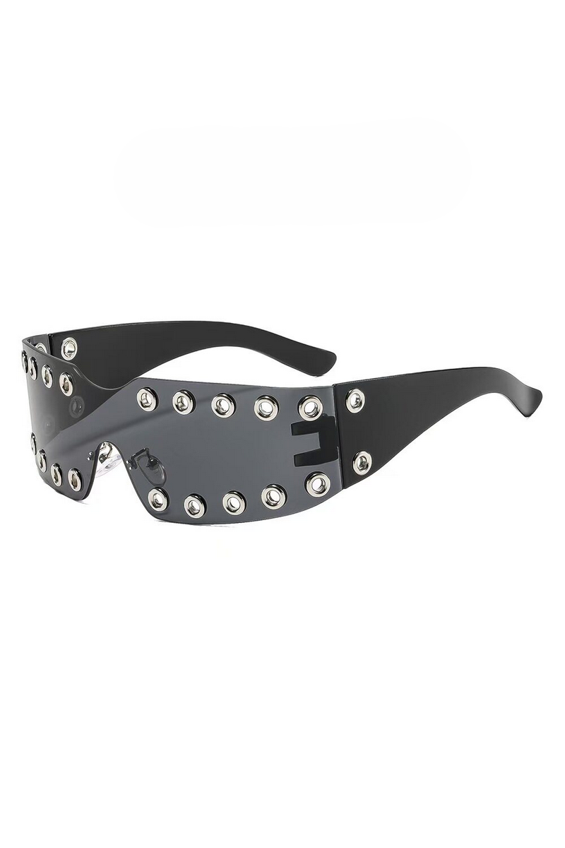 Y2K Oversized Shield Studded Sunglasses