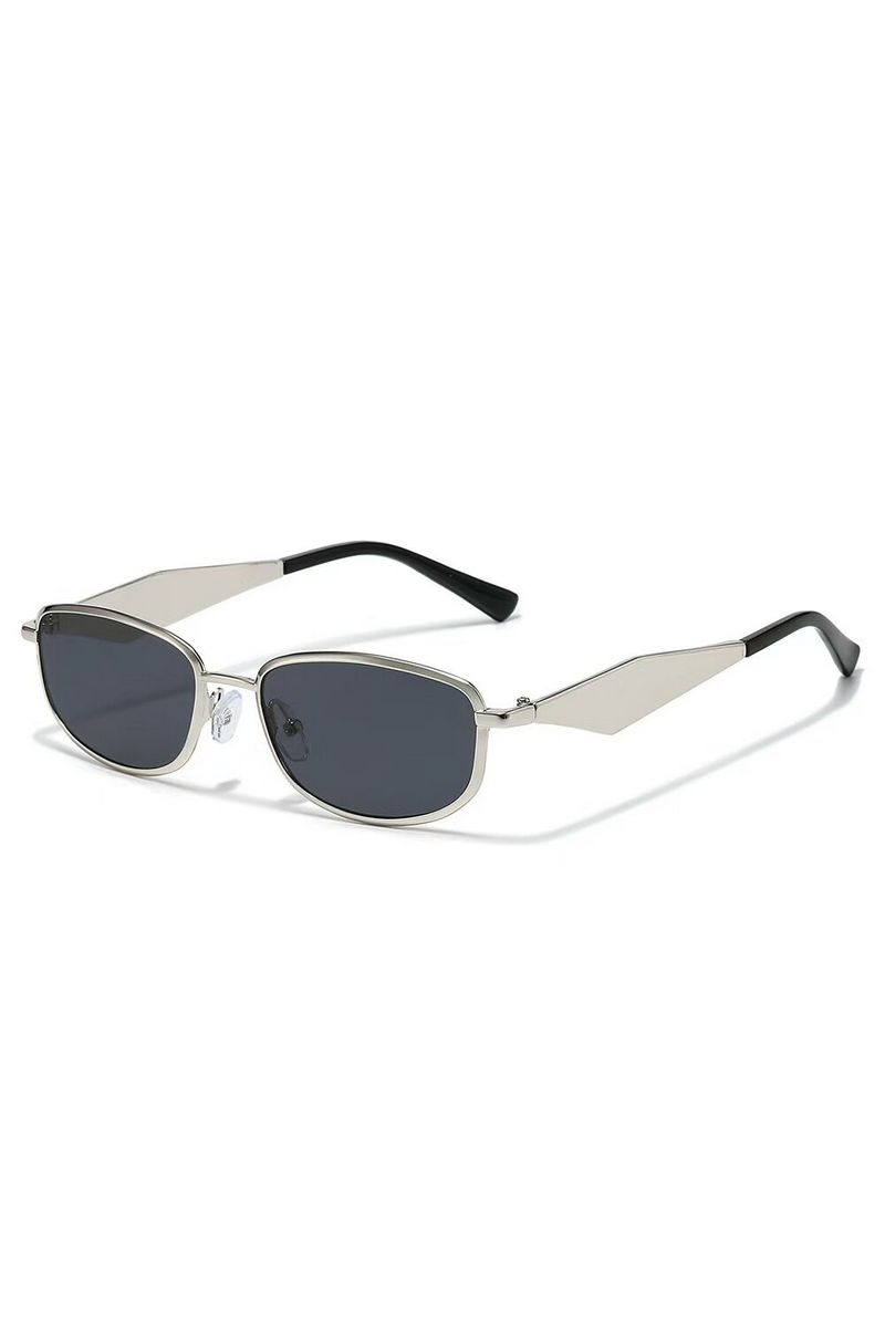 Elegant Slim Metal Oval Sunglasses