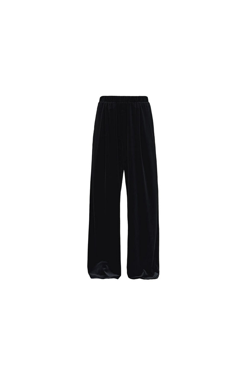 Pleated Velvet Sweatpants