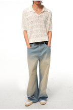 Openwork Leaf Pattern Shirt
