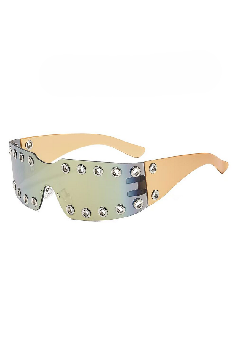 Y2K Oversized Shield Studded Sunglasses
