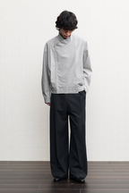 Pleated Wrap Collar Jacket