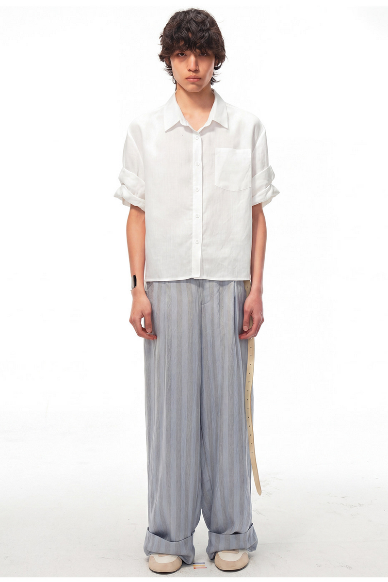 Tencel Linen Roll Sleeve Shirt