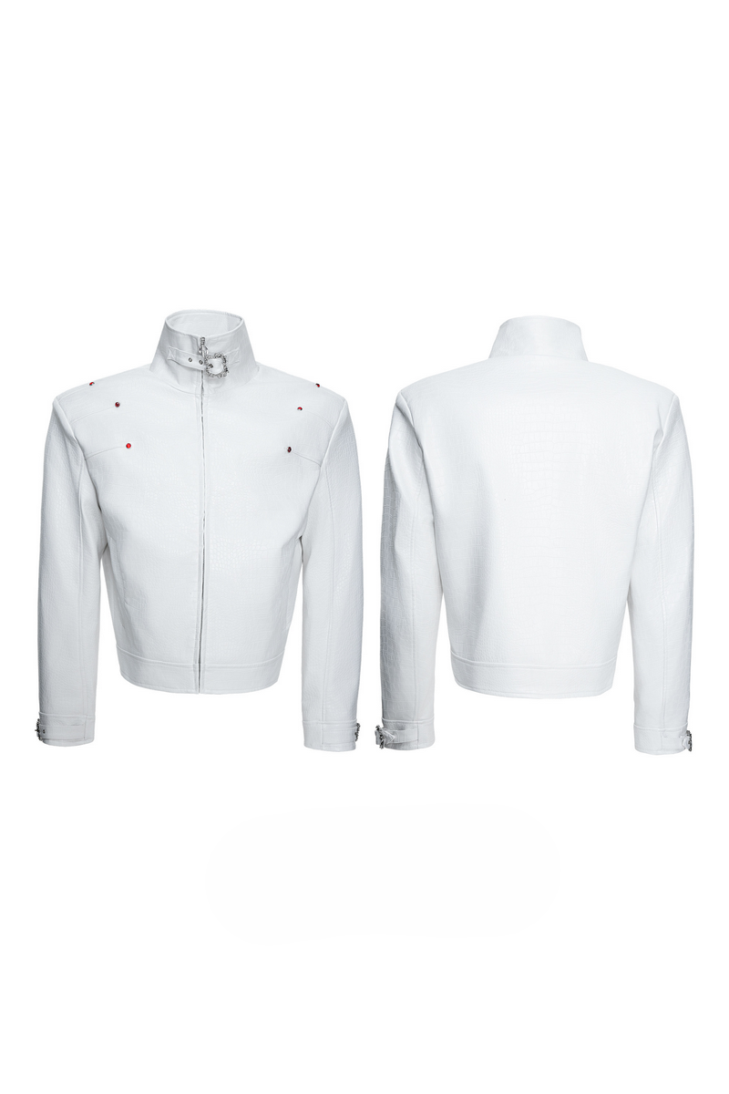 Croc Embossed Leather Jacket