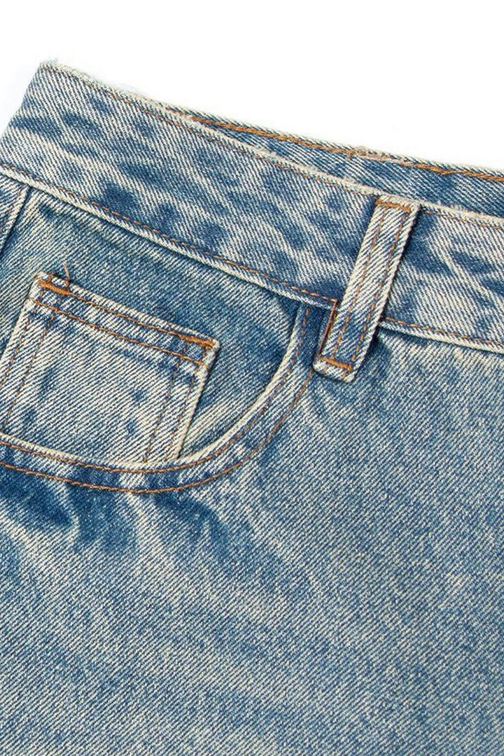 Vintage Washed Wide-Leg Jeans