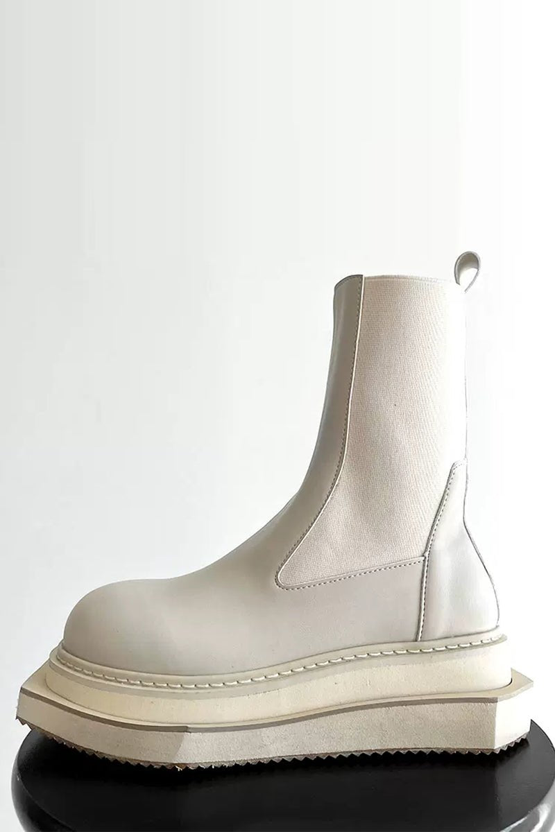 Platform Motorcycle Chelsea Boots