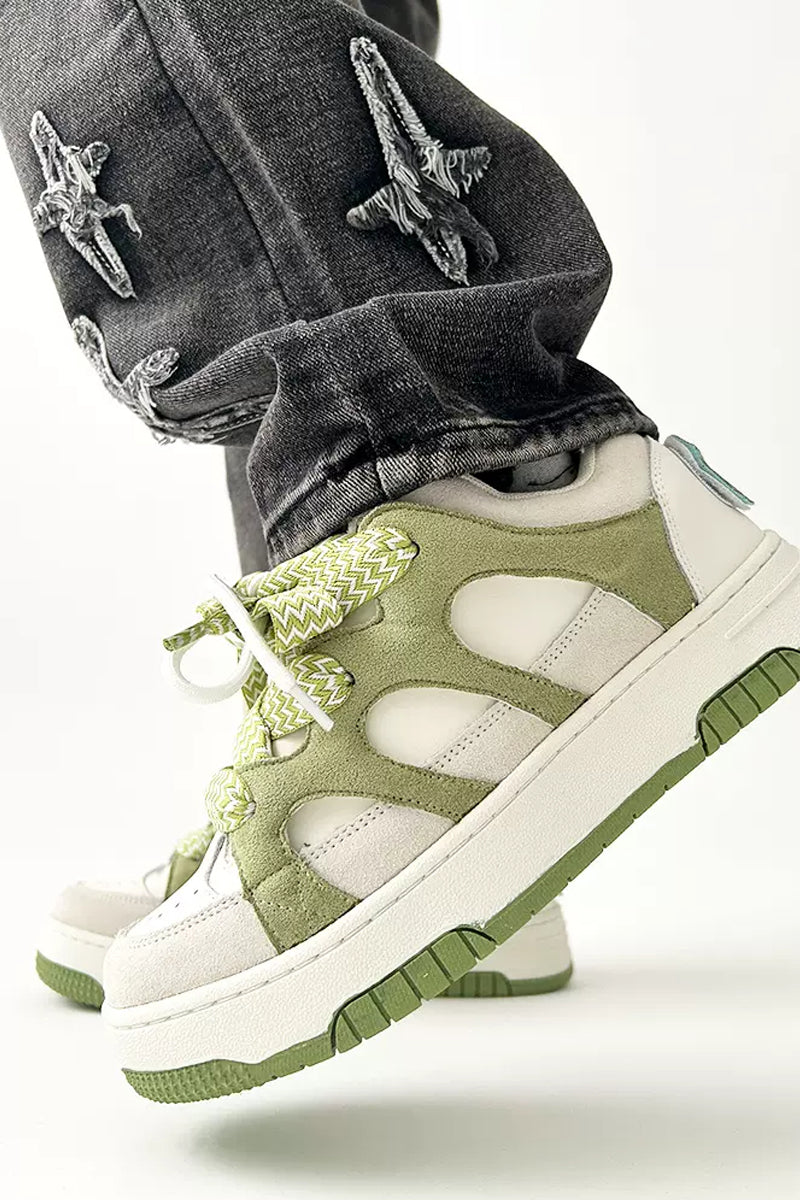 Chunky Green Skateboard Sneakers