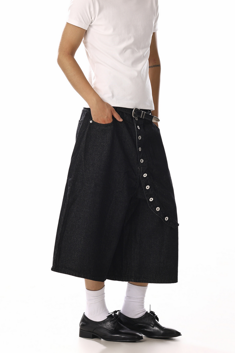 Button Front Cropped Jeans