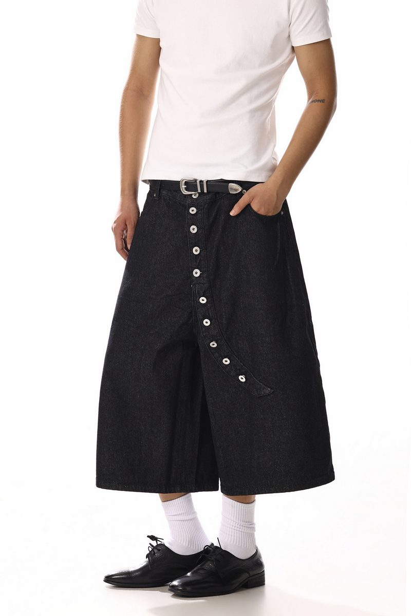 Button Front Cropped Jeans