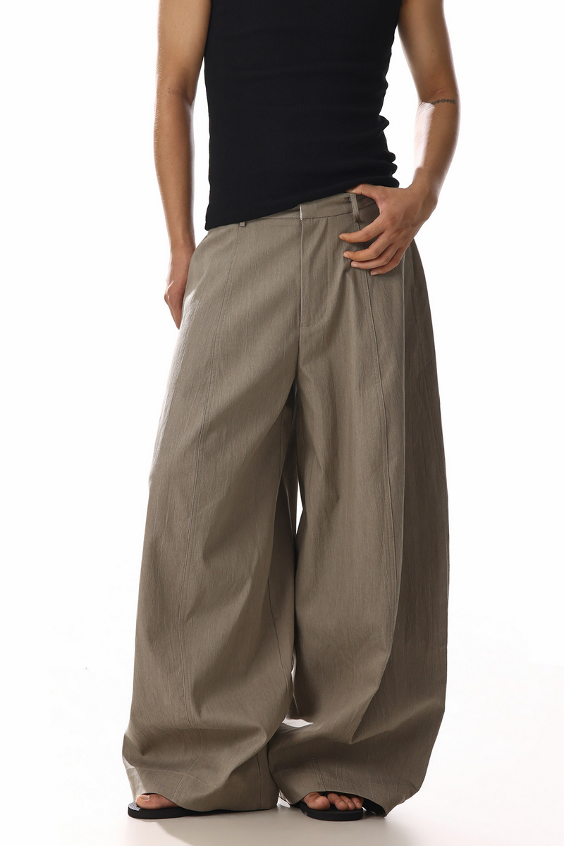 Draped Barrel Leg Pants