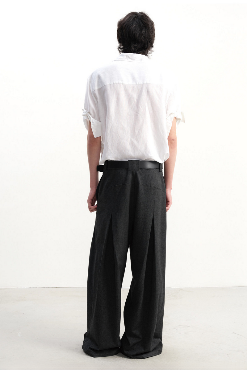 Pleated Wide Leg Trousers