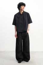 Raw Wide Leg Biker Jeans