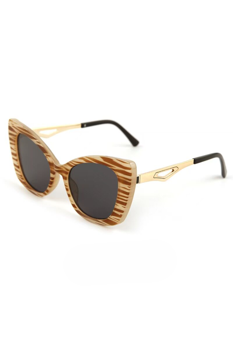 Retro Oversized Metal Cat Eye Sunglasses