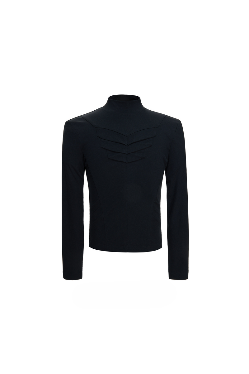 Mock Neck Sculpted Top