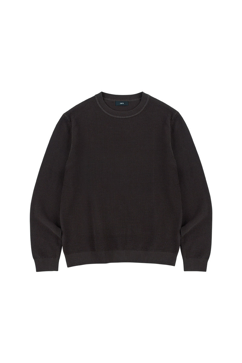 Waffle Knit Crewneck Sweater