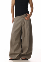 Relaxed Draped Wide Leg Trousers