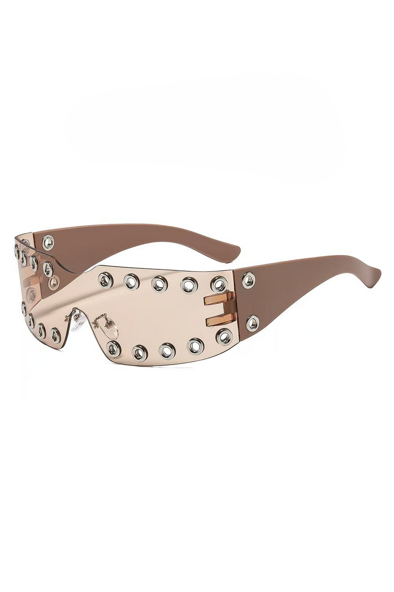 Y2K Oversized Shield Studded Sunglasses