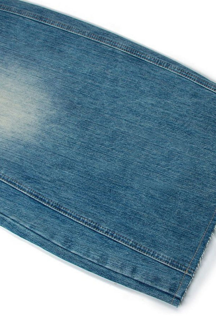 Vintage Washed Wide-Leg Blue Jeans