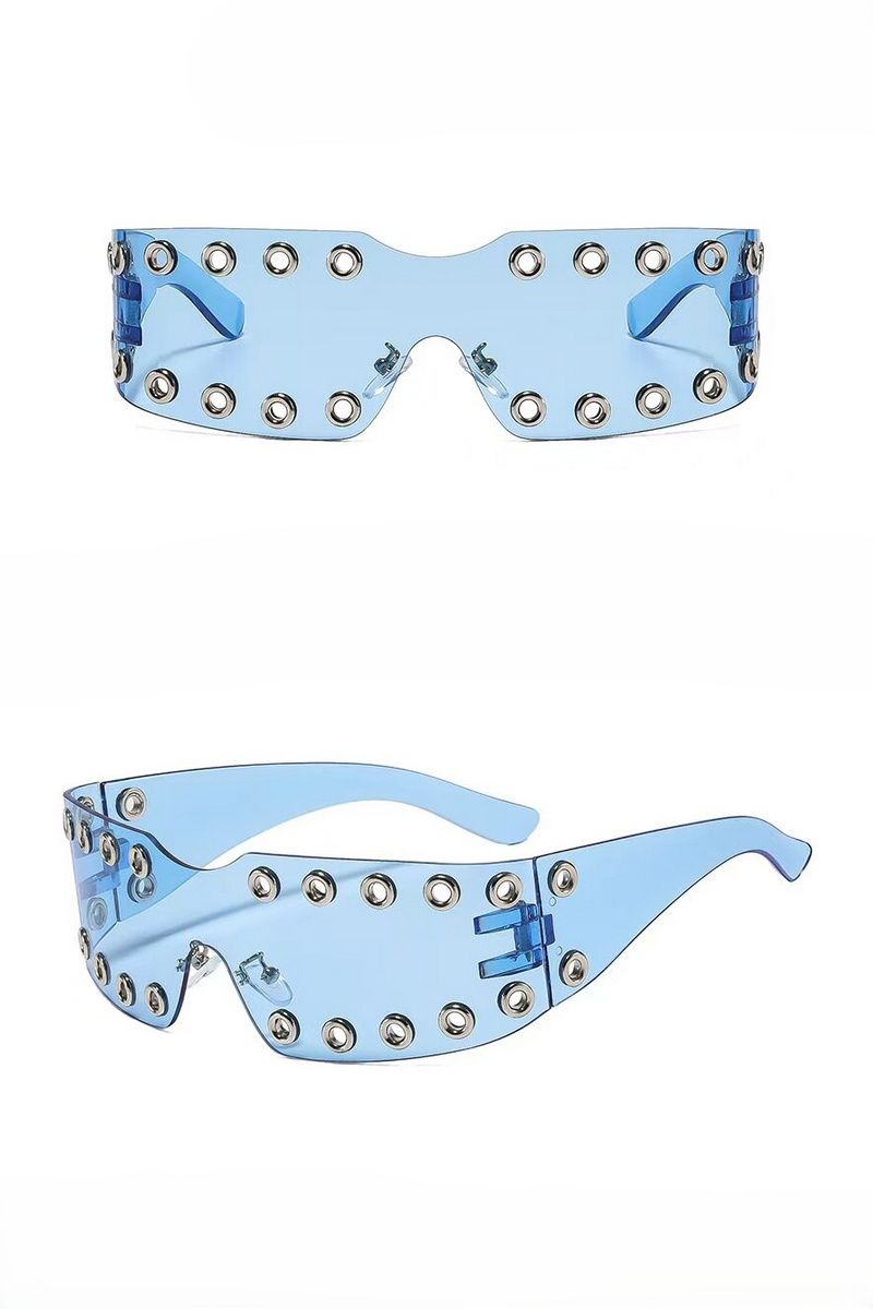Y2K Oversized Shield Studded Sunglasses