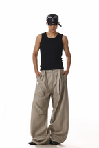 Striped Barrel Leg Trousers