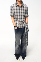 Belted Plaid Shirt