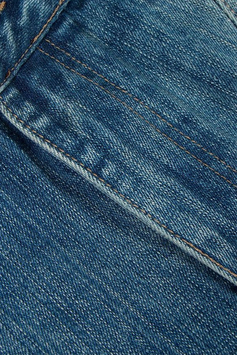 Vintage Washed Wide-Leg Blue Jeans