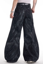 Washed Lined Oversized Denim Pants