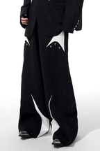 Structured Padded Shoulder Patchwork Trousers