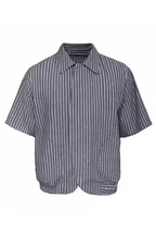 Crinkle Stripe Curved Shirt