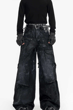 Double Layer Hand-Painted Jeans