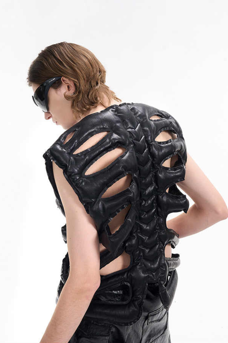 Skeleton Design Puffer Vest