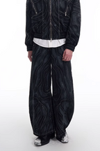 Washed Lined Oversized Denim Pants