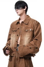 Gold Embroidered Vintage Denim Jacket