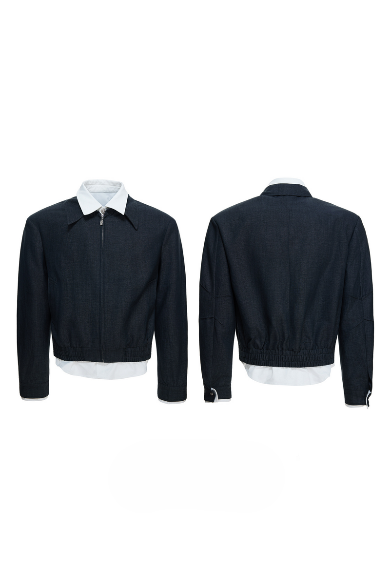 Layered Shirt Panel Jacket