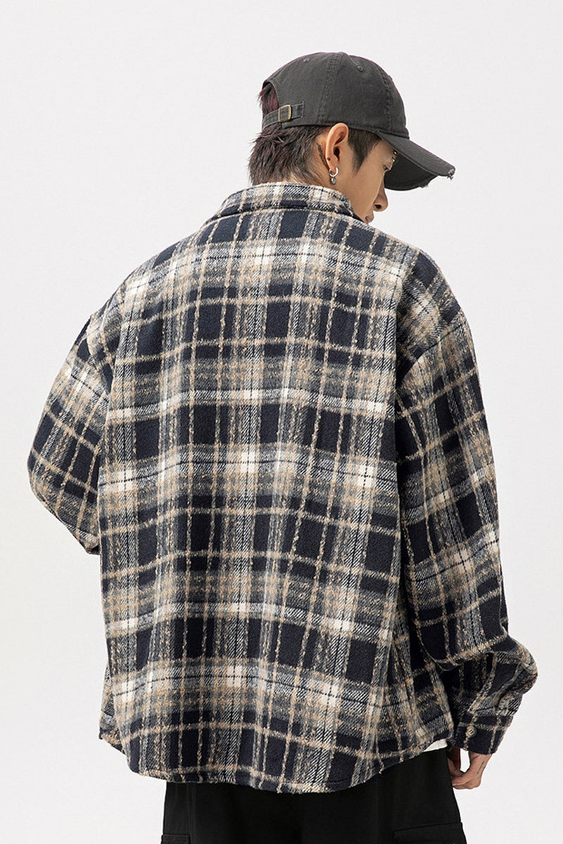 Vintage Plaid Button-Up Shirt