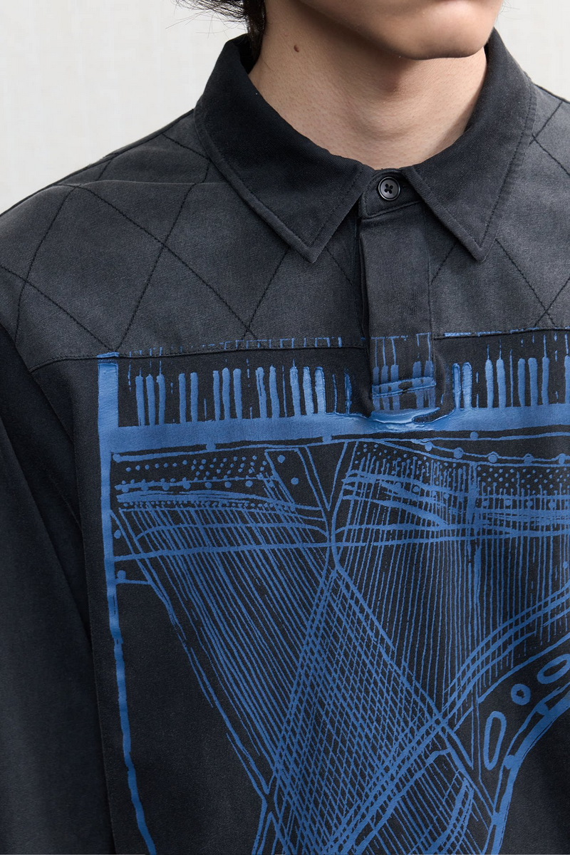 Distressed Piano Graphic Longsleeve