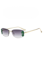 Elegant Rimless Leaf Sunglasses