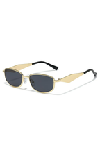 Elegant Slim Metal Oval Sunglasses