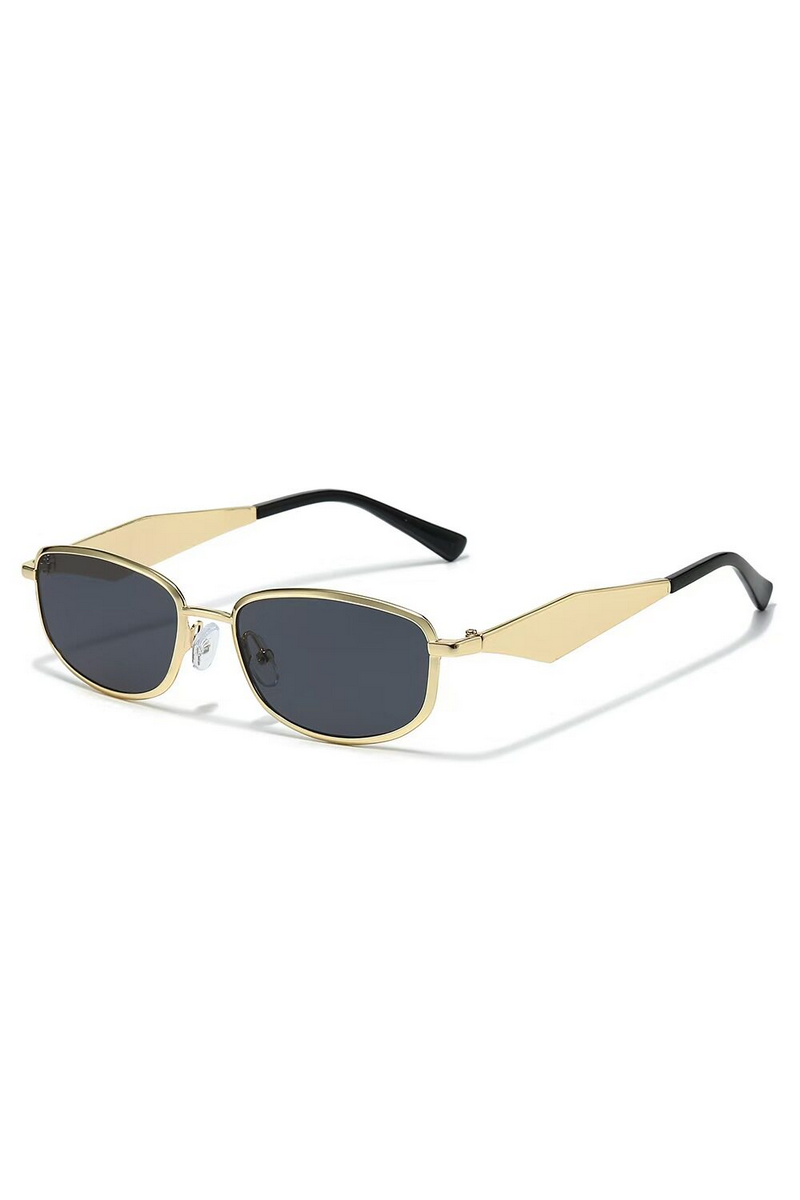 Elegant Slim Metal Oval Sunglasses