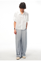Pinstripe Drawstring Cuff Trousers