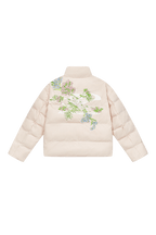 Floral Logo Embroidered Puffer Jacket