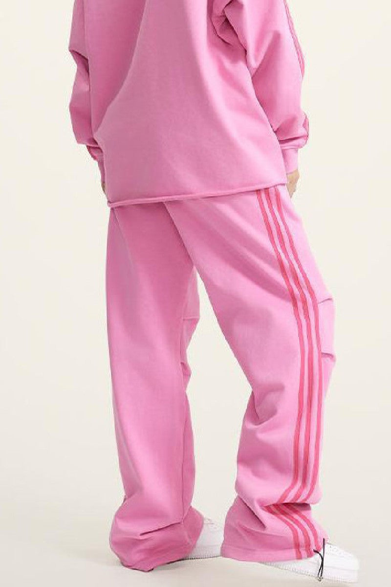 Side Stripe Pleat Sweatpants