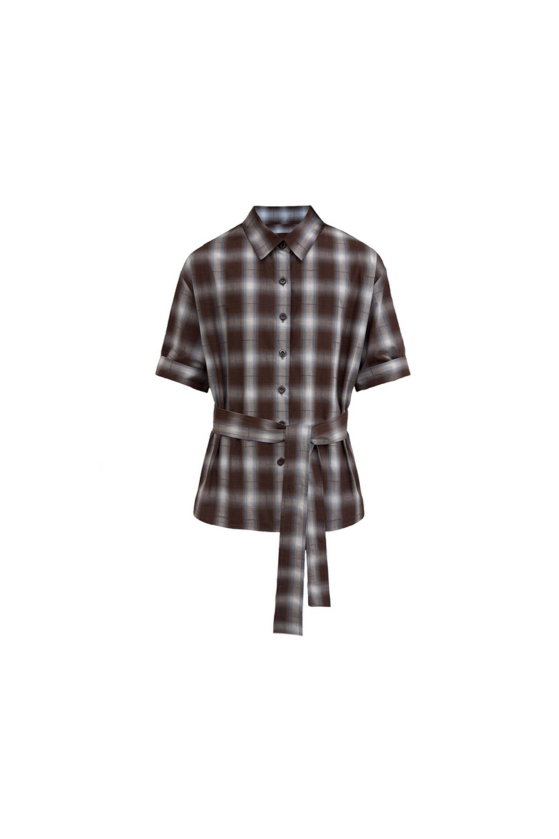 Belted Plaid Shirt