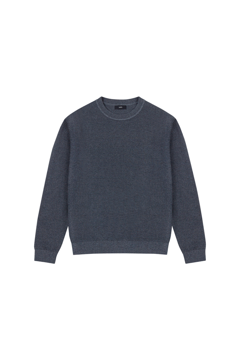 Waffle Knit Crewneck Sweater