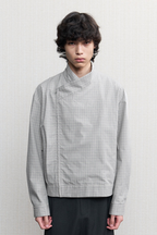Pleated Wrap Collar Jacket