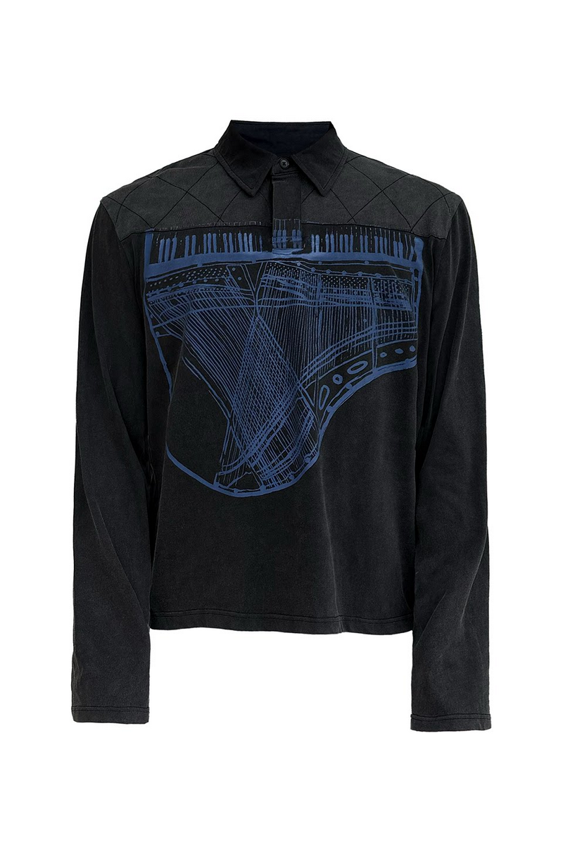 Distressed Piano Graphic Longsleeve