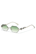 Elegant Rimless Rhinestone Polygon Sunglasses