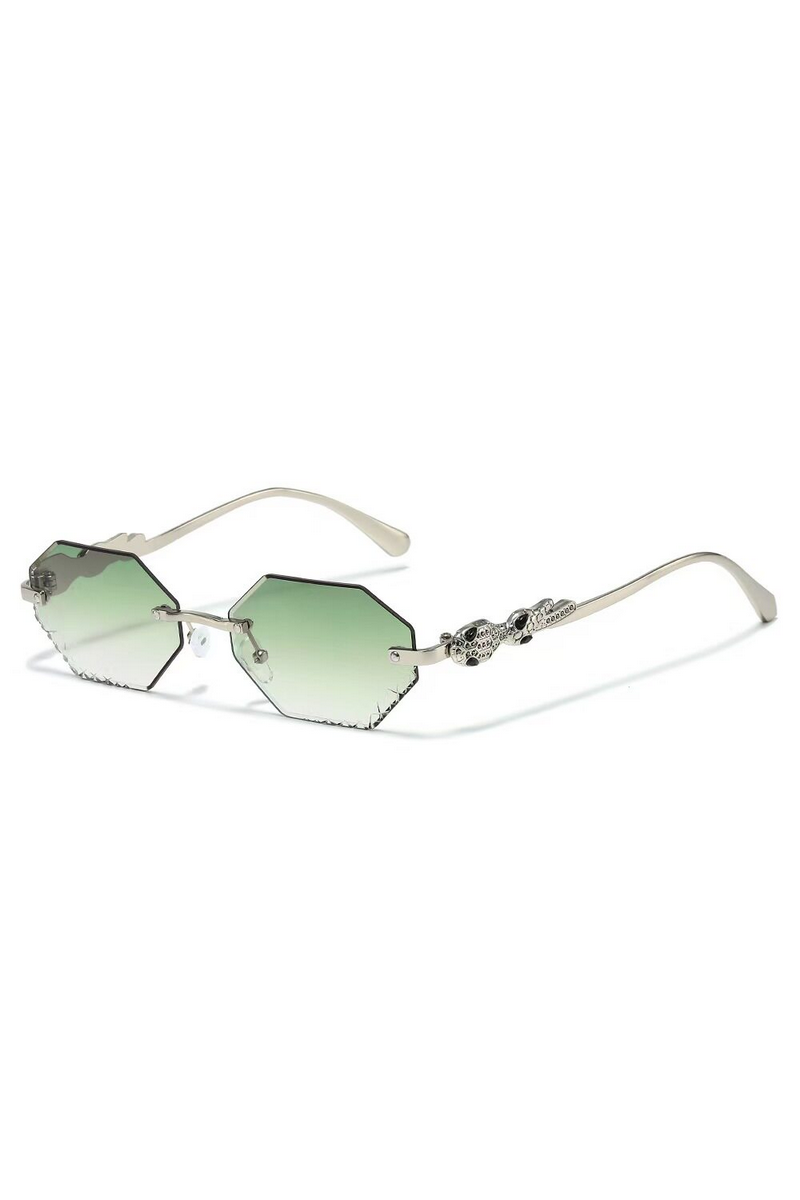 Elegant Rimless Rhinestone Polygon Sunglasses